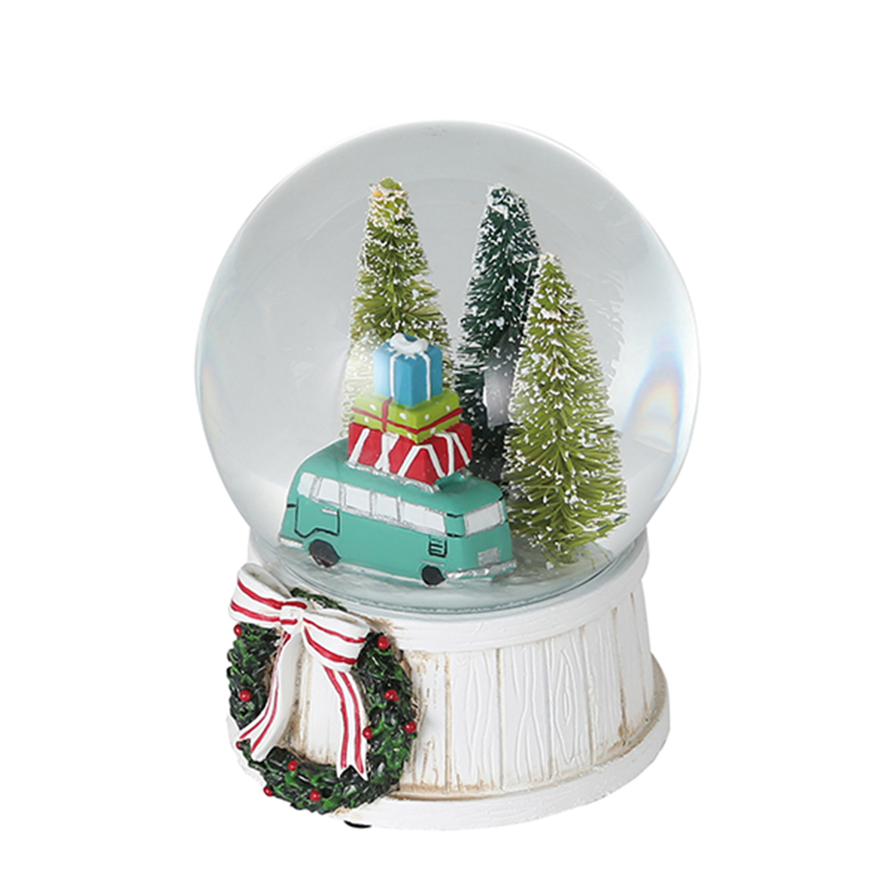 BUS CARRYING GIFT BOX SNOW GLOBE