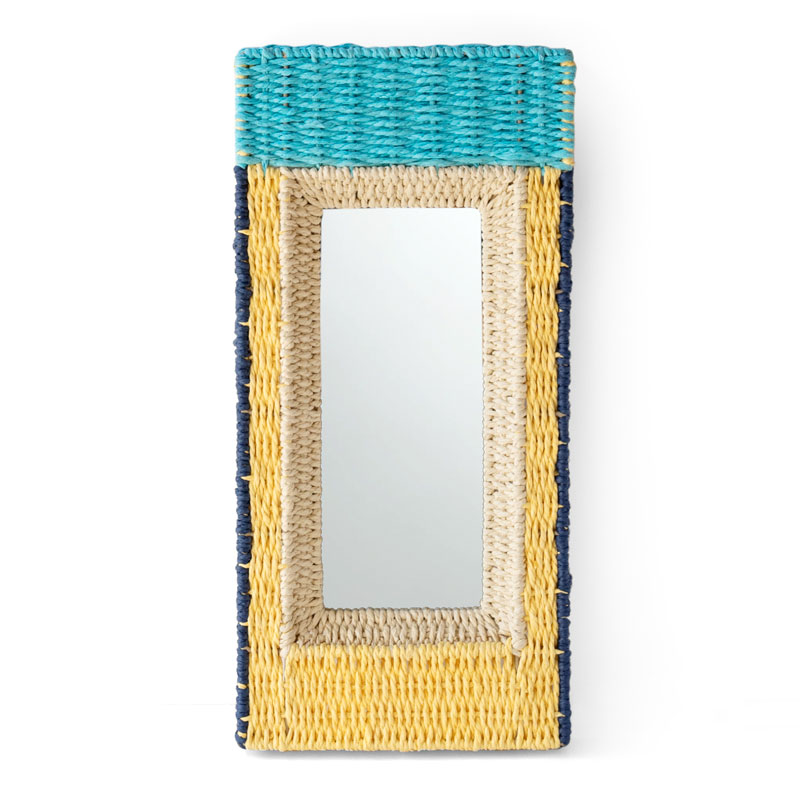 WEAVING WALL MIRROR Rectangle B　（イエロー×ブルー） ミラー イエロー×ブルー