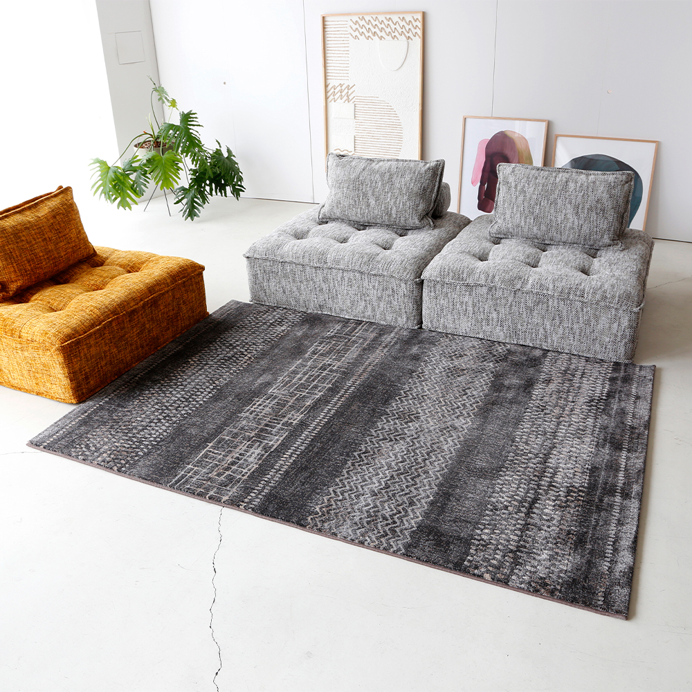 ブルジオ ラグ（ブラック） ブラック※画像のサイズは160X230 です。