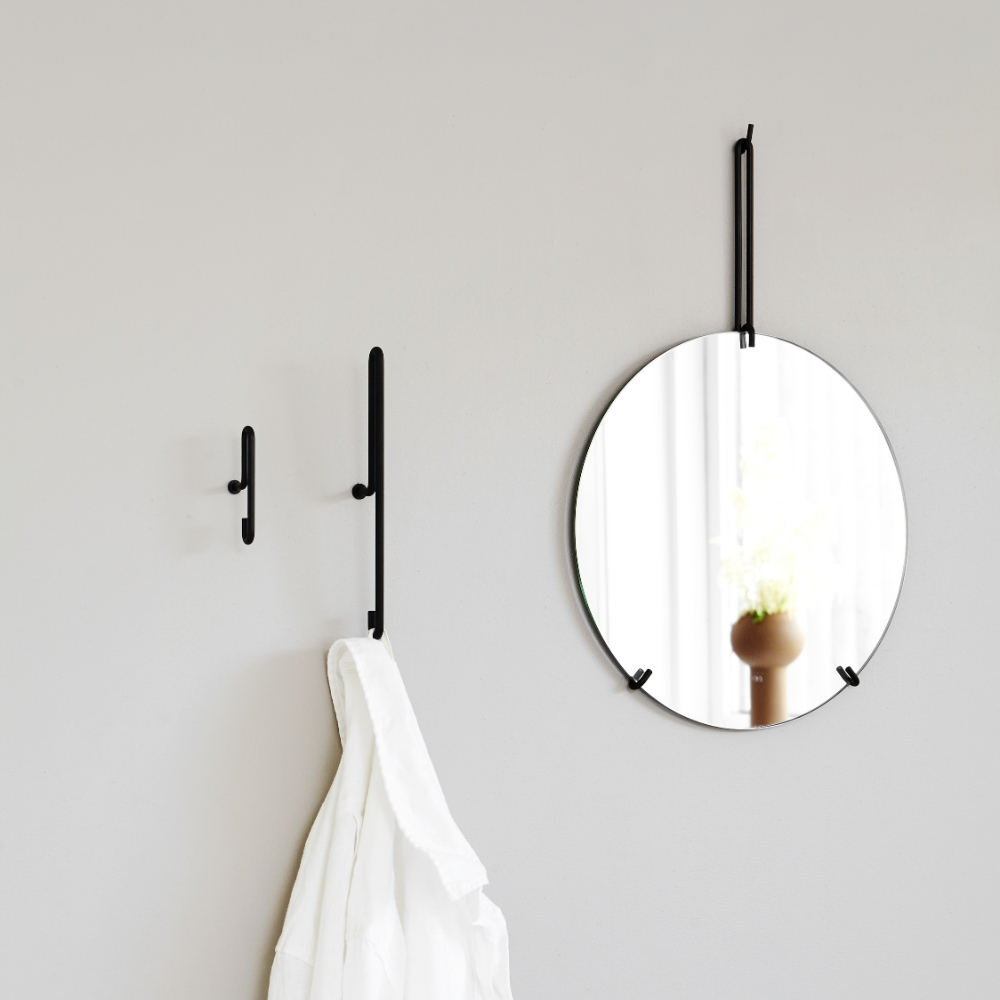 WMBL30 ウォールミラー Φ30cm (ブラック) 