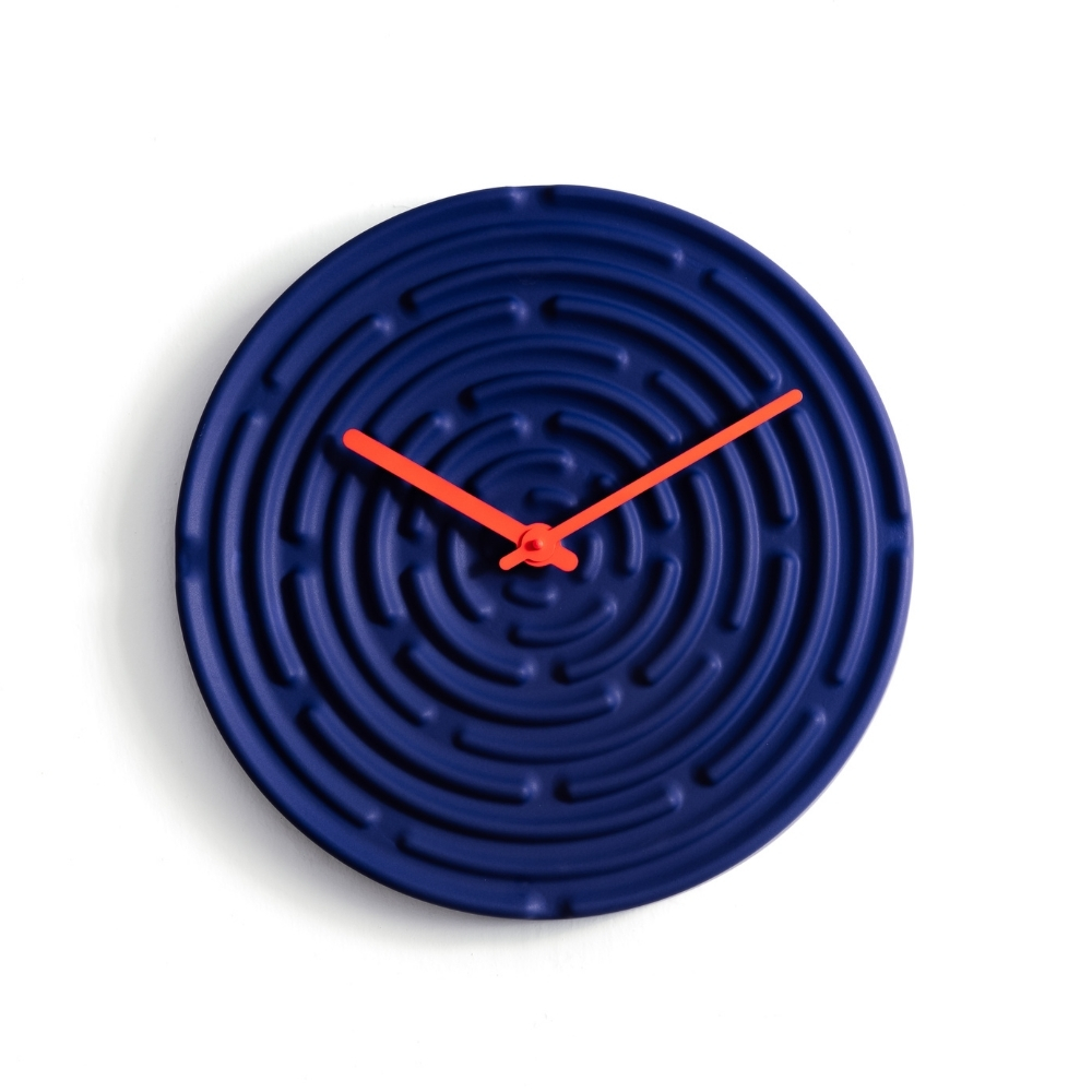 Minos Wall Clock Horizon Blue / Traffic Orange 
