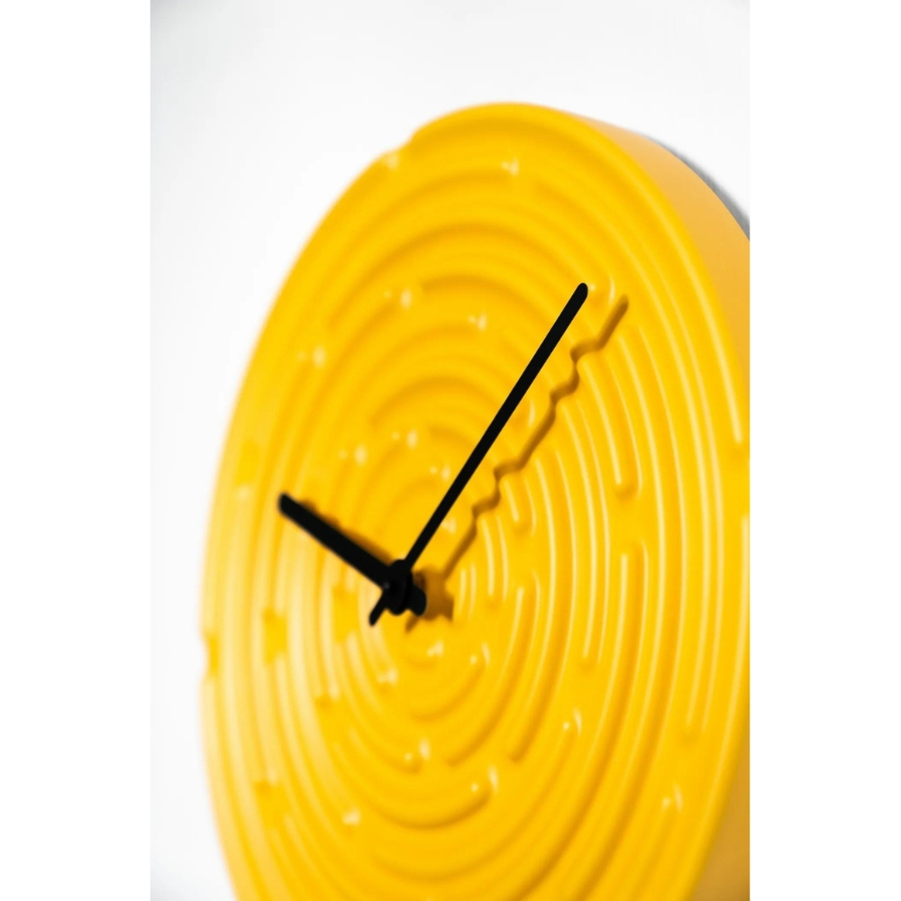 Minos Wall Clock Freesia Yellow / Dark Green 
