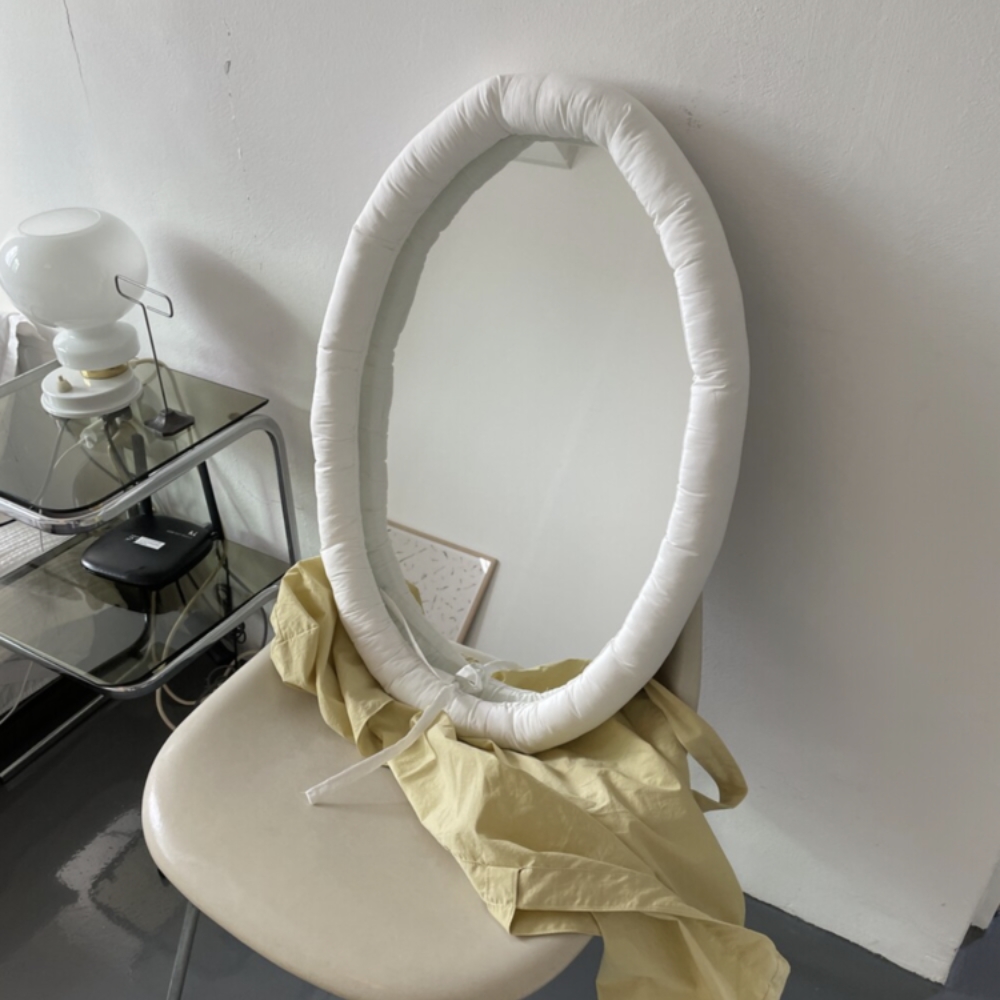 オーバルクッションミラー (ホワイト) 