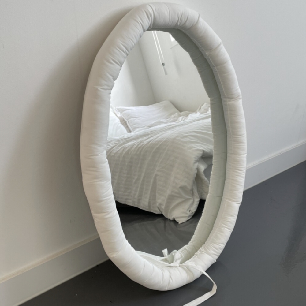 オーバルクッションミラー (ホワイト) 