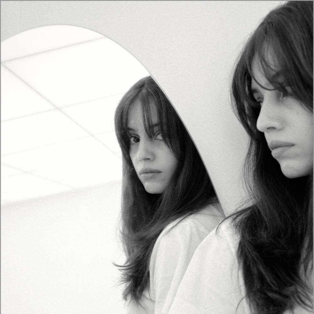 オーバルクッションミラー (ブラック) 