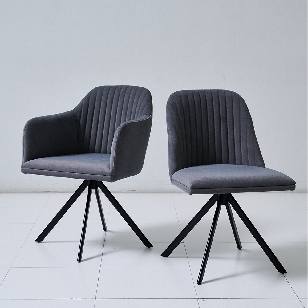 N-VISTA（エヌビスタ）チェア（アーム無）グレー アーム有（左）アーム無（右）※ご覧いただいている商品ページはアーム無仕様となります。