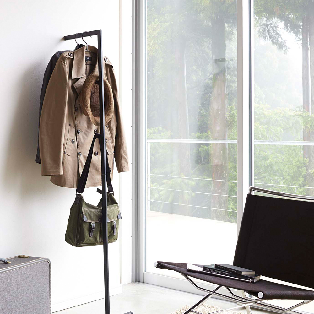 スリムコートハンガー ライン（ブラック） 