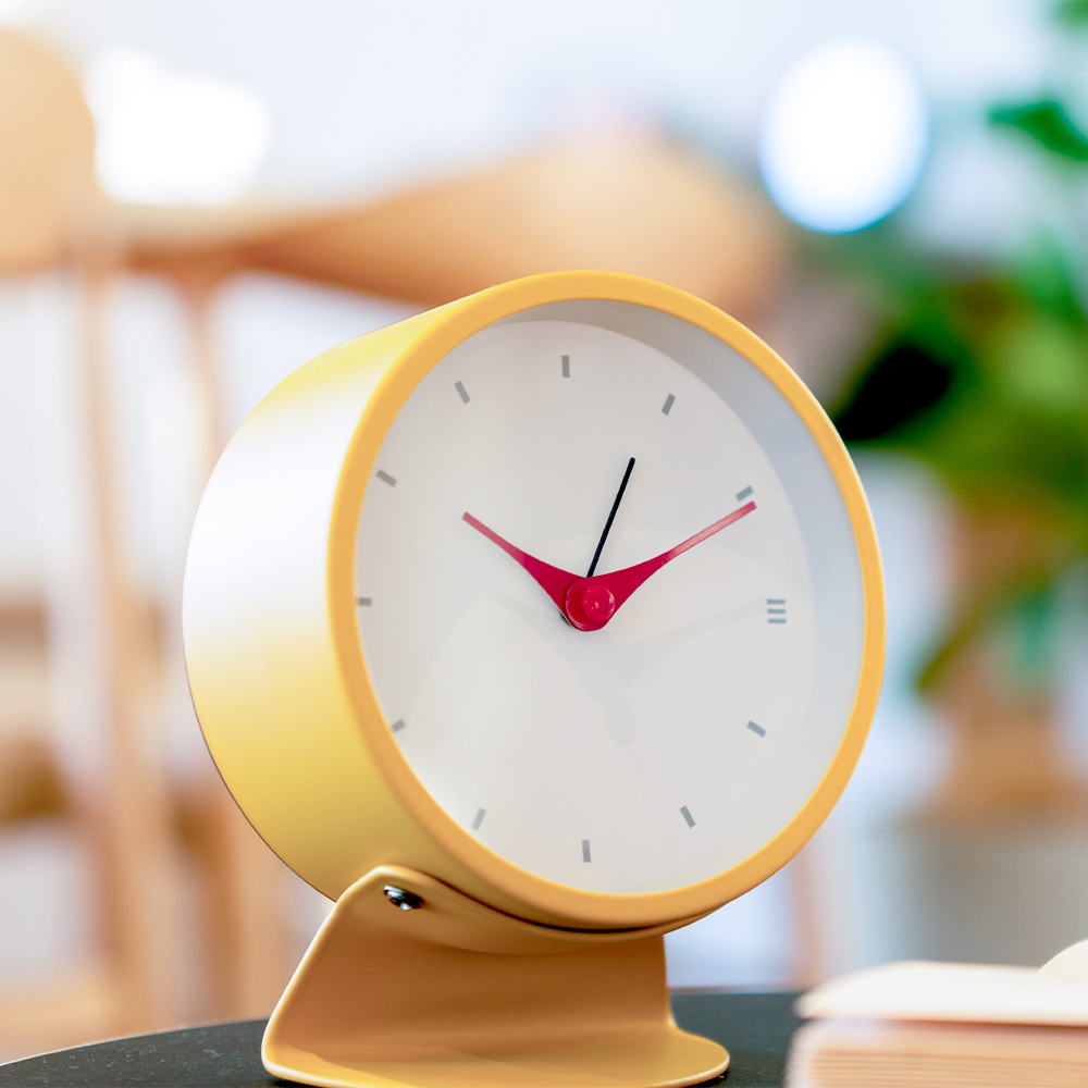 メタルクォーツ アラームクロック（イエロー） 