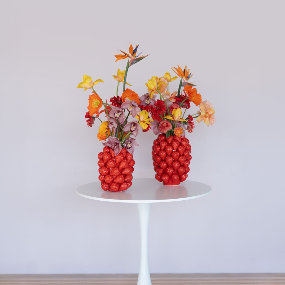 ストロベリーズ レッド 24cm フラワーベース 