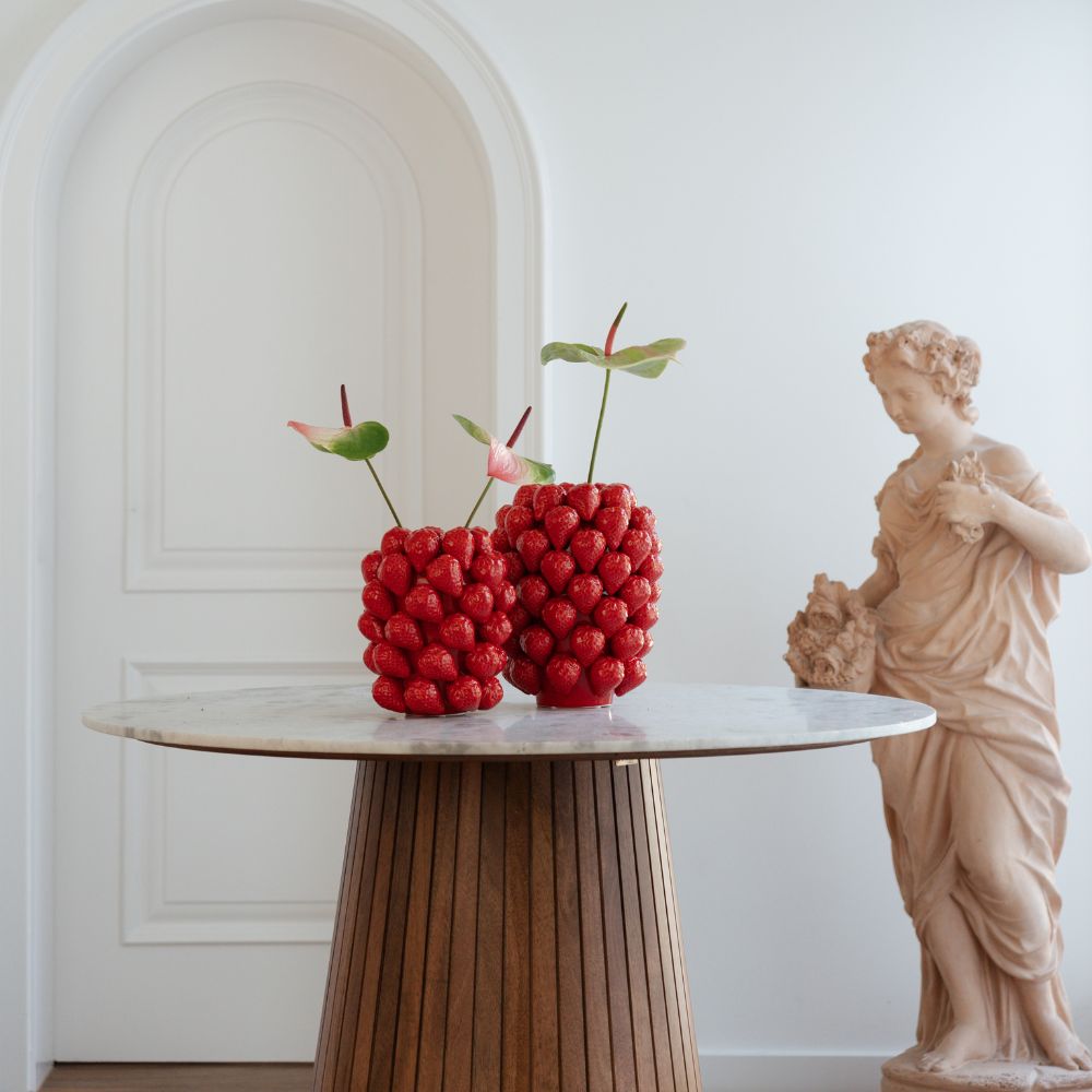 ストロベリーズ レッド 24cm フラワーベース 