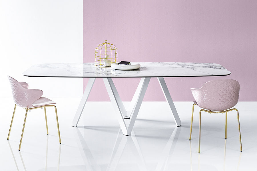 カリガリス カルテジオ ダイニングテーブル  (ホワイトマーブル) ／ Calligaris CARTESIO Dining table[CS4092-FB 200] CARTESIO(カルテジオ)