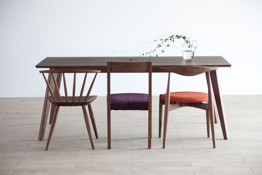 180カウンターテーブルウォールナット木製無垢材木目調ウォールナット