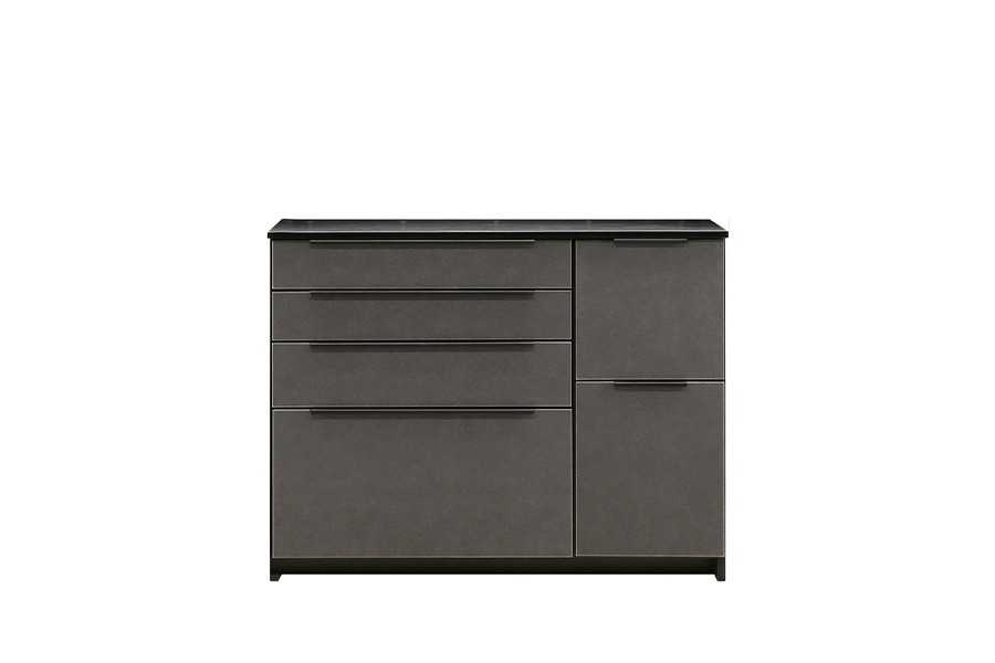 ブラックカラーが印象的 キッチンカウンター - 食器棚・キッチンボード 
