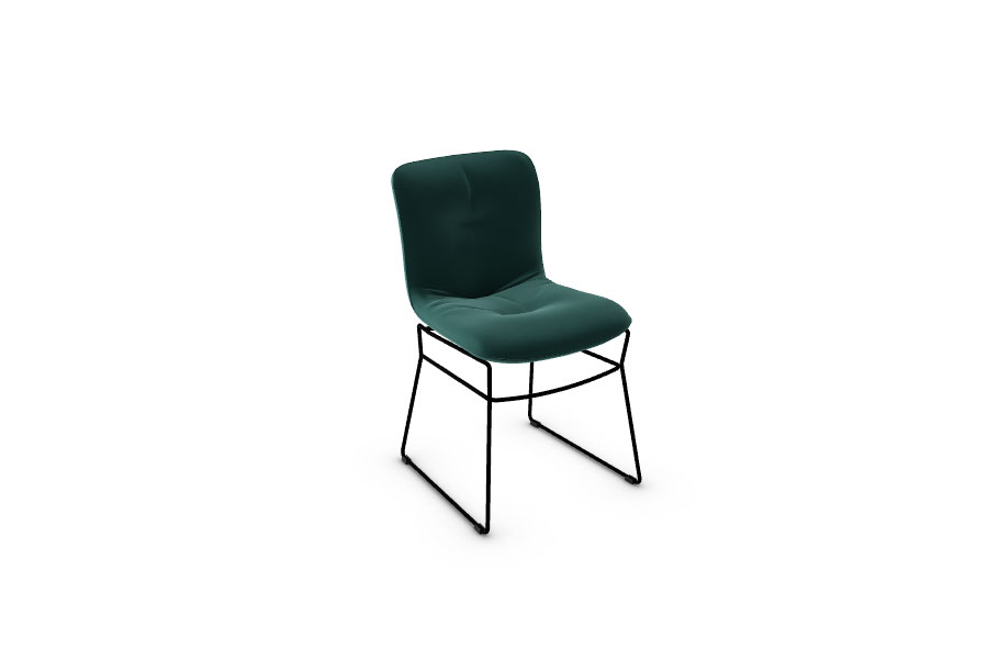 カリガリス アニーソフト ダイニングチェア ／ Calligaris ANNIE SOFT Dining chair[CS1847] S0H 脚カラー P15 マットブラック 座面カラー S0H フォレストグリーン
