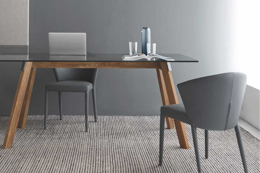 カリガリス アメリ ダイニングチェア ／ Calligaris AMELIE Dining chair[CS1442/CS1442-MTO] L16　グレーレザー（海外取り寄せ色）