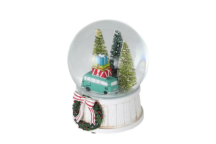 BUS CARRYING GIFT BOX SNOW GLOBE　スノードーム 