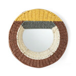 WEAVING WALL MIRROR Circle C（ブラウン×イエロー） ミラー ブラウン×イエロー