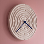 Minos Wall Clock Meringue White / Horizon Blue 