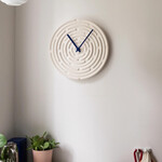 Minos Wall Clock Meringue White / Horizon Blue 