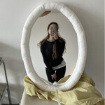 オーバルクッションミラー (ホワイト) 