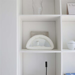 ハーフムーンクッションミラー (ホワイト) 