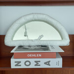 ハーフムーンクッションミラー (ホワイト) 