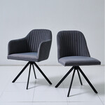 N-VISTA（エヌビスタ）チェア（アーム有）グレー アーム有（左）アーム無（右）※ご覧いただいている商品ページはアーム有仕様となります。