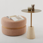 PLATA （プラタ）end table (ブラス+トラバーチン） ブラス+トラバーチン