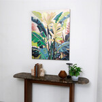 TATHRA console 150 Dark Emperador top-Espresso Oak leg 