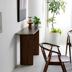 TATHRA console 150 Dark Emperador top-Espresso Oak leg 