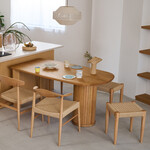 ウィルティック ハーフラウンド  ダイニングテーブル ヨコハギ無垢（ レッドオーク） ハーフラウンド レッドオーク