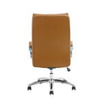 ポケットコイル内蔵 デスクチェア（PUレザー・ライトブラウン） ライトブラウン