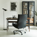 ポケットコイル内蔵 デスクチェア（PUレザー・ライトブラウン） 