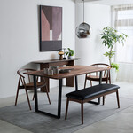 ウィルティック ヨコハギ無垢 ダイニングテーブル （横幅160 x 奥行85 cm） ウォールナット 