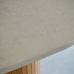 ウィルティック ハーフラウンド マティエラ塗装 ダイニングテーブル（レッドオーク脚） 