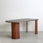 ウィルティック ハーフラウンド マティエラ塗装 ダイニングテーブル（ウォールナット脚） 