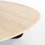 EDEN coffee table 90 Travertine top-Espresso Oak leg 