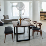 ウィルティック ヨコハギ無垢 ダイニングテーブル （横幅150 x 奥行85 cm） ウォールナット 