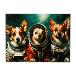 アストロノート ドッグ 80x60cm ガラスアート 