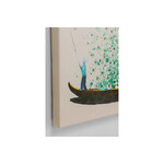 フラワーボートベージュグリーン 100×80 cm タッチドピクチャー 