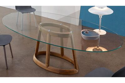 BONALDO(ボナルド) Greeny ダイニングテーブル タイプＢ（天板ガラス/脚ウォールナット）