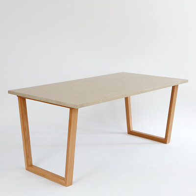 アクルテック ダイニングテーブル（横幅140 x 奥行80 cm） SATT 1600x850(IVY) + SLL-01(NA)