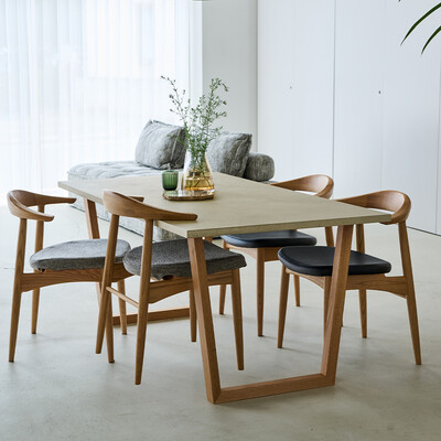 アクルテック ダイニングテーブル（横幅150 x 奥行80 cm） SATT 1600x850(IVY) + SLL-01(NA)