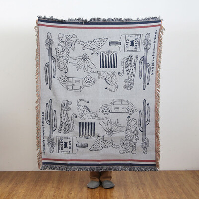 OAX THROWKET（オアハカ スローケット）Cat and more/Gray（キャットアンドモア/グレー） キャットアンドモア/グレー