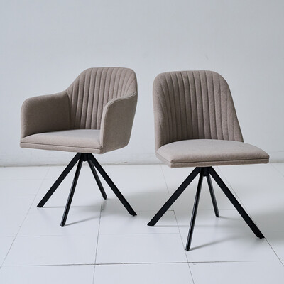 NｰVISTA（エヌビスタ）チェア（アーム無）ベージュ アーム有（左）アーム無（右）※ご覧いただいている商品ページはアーム無仕様となります。