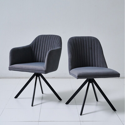 NｰVISTA（エヌビスタ）チェア（アーム有）グレー アーム有（左）アーム無（右）※ご覧いただいている商品ページはアーム有仕様となります。