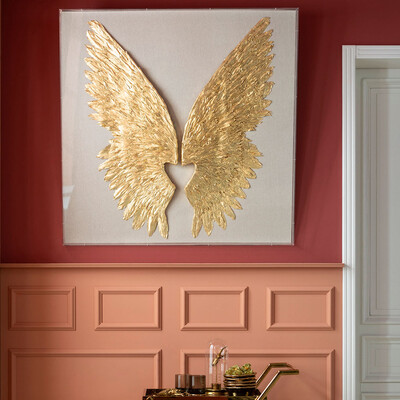 ウィングホワイトゴールド120x120cm ウォールデコレーション 