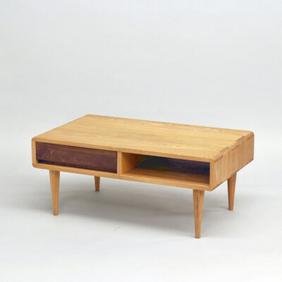 繊細で美しい無垢材のリビングテーブル（ライト） 85　ライト