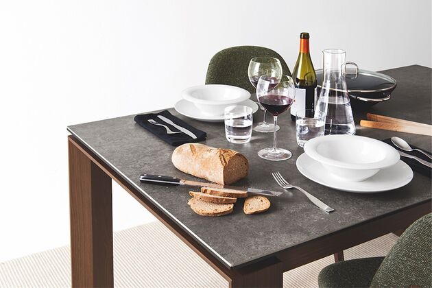 カリガリス オムニア ダイニングテーブル (セラミック) ／ Calligaris OMNIA ceramic Dining table[CS4058-R 160] 天板カラー：P1C（セメント）／脚：P12（スモーク）