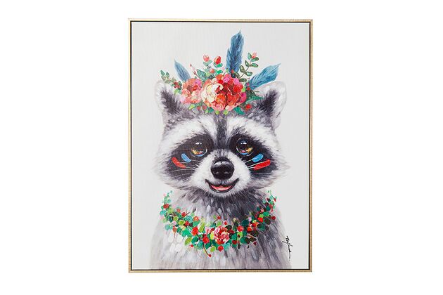 【廃盤】Picture Touched Flowers Raccoon 72x52cm 